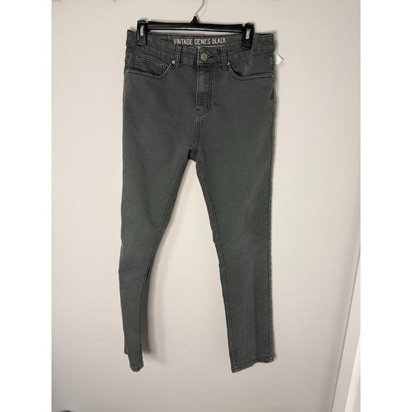 Vintage Genes Black Slim‎ Fit Jeans Grey Denim Pants W30 L30 - Picture 1 of 5